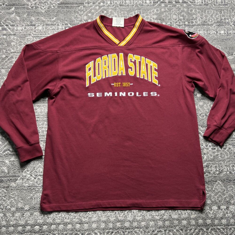 Vintage Lee Sports Florida State Seminoles V Neck Shirt Mens XL Y2K College FSU